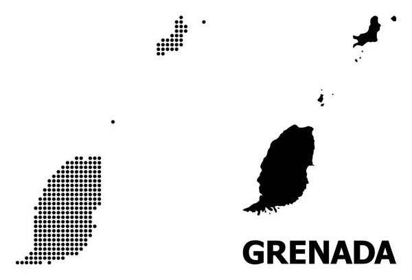 Dot Mosaic karta över Grenada öar — Stock vektor
