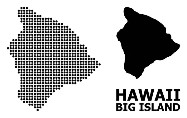 Pixel Mosaic Mapa de Hawaii Big Island — Vector de stock