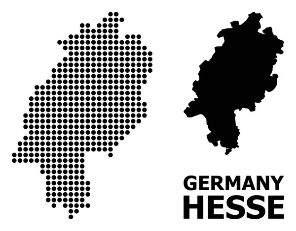 Pixelated mozaïek kaart van Hessen State — Stockvector