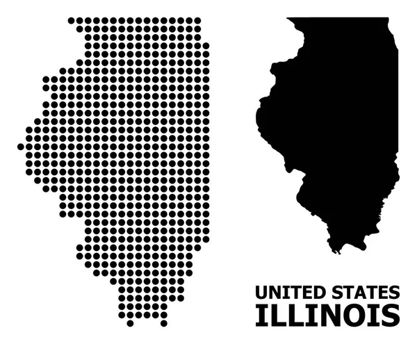 Mappa Dot Pattern dello Stato dell'Illinois — Vettoriale Stock