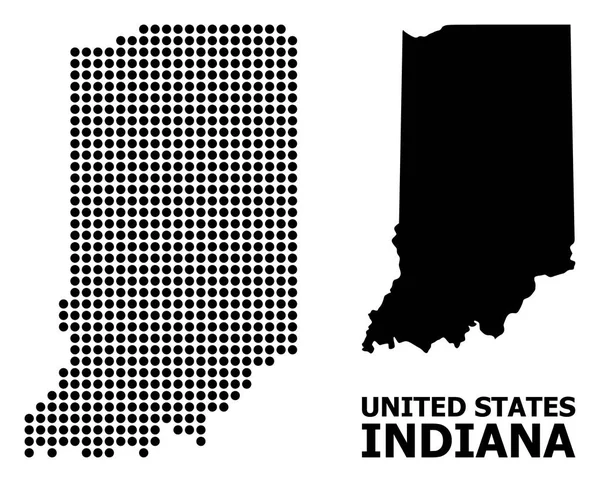 Dot Mosaico Mappa di Indiana State — Vettoriale Stock