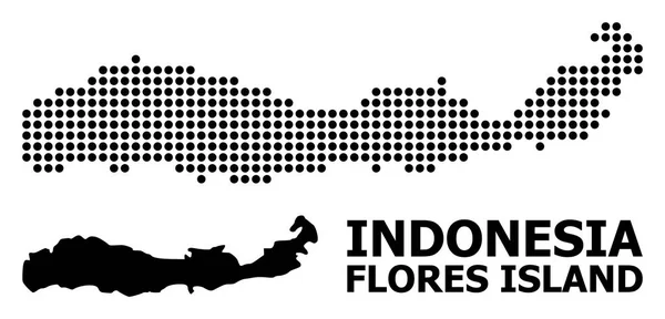 インドネシアのピクセルモザイクマップ - フローレス島 — ストックベクタ