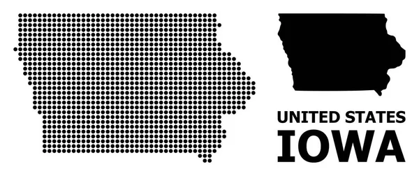 Pixel Pattern Mappa dello stato di Iowa — Vettoriale Stock