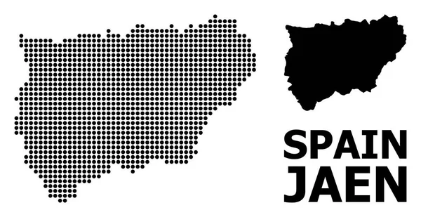 Mosaico punteado Mapa de Jaén Provincia de España — Vector de stock