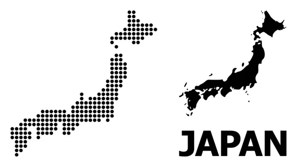 Mapa tečkované mapy Japonska — Stockový vektor