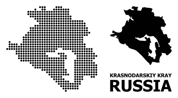 Pixelovaná mapa vzoru Krasnodarského Kraye — Stockový vektor