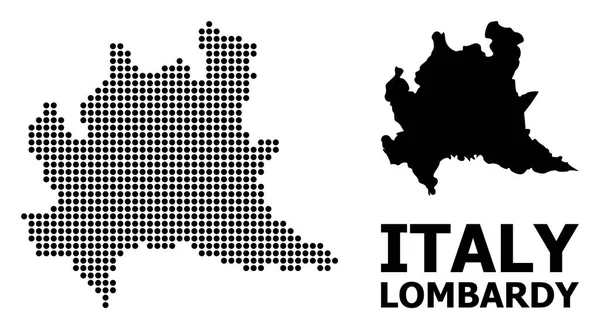 Dot Mosaic Map of Lombardy Region — Stock Vector