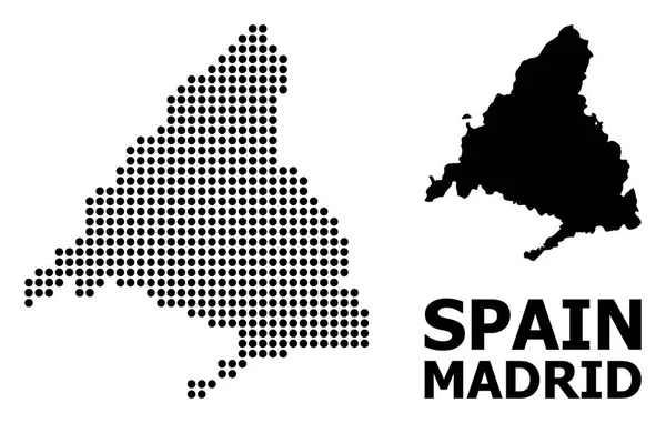 Mapa Pixelado de la Provincia de Madrid — Vector de stock