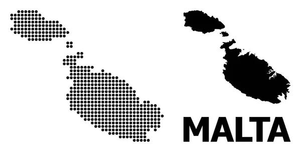 Pixel Mosaic Mapa de Malta — Vector de stock