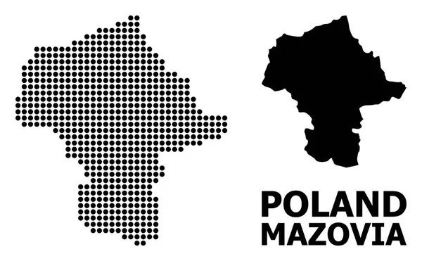 Pixelated Pattern Map of Mazovia Province — Stock Vector