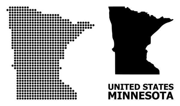 Wzór dot Mapa stanu Minnesota — Wektor stockowy