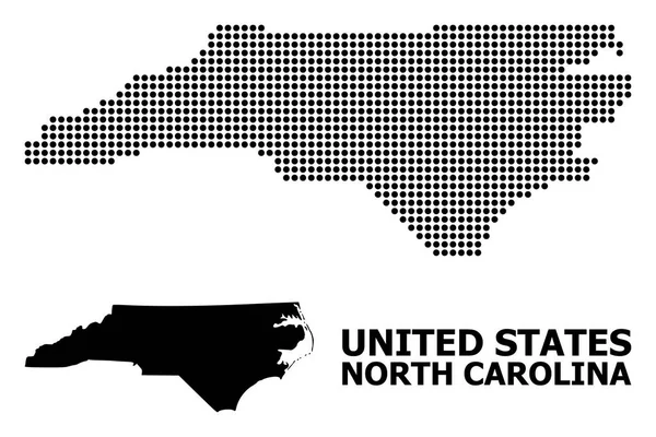 Prickig mosaik karta över North Carolina State — Stock vektor