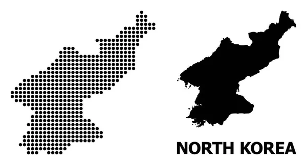 Dot Mosaic Mapa de Corea del Norte — Vector de stock