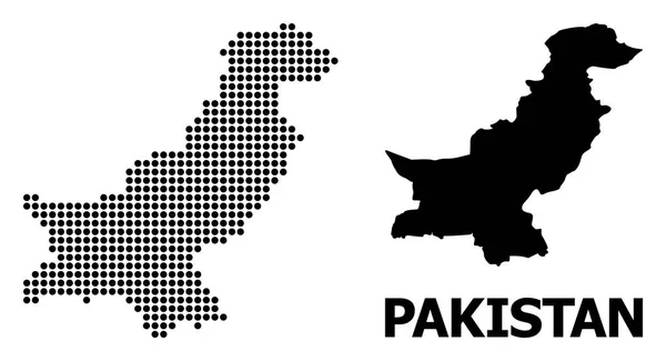 巴基斯坦像素马赛克地图 — 图库矢量图片