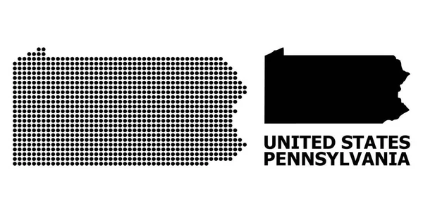 Punktmönster karta över Pennsylvania State — Stock vektor