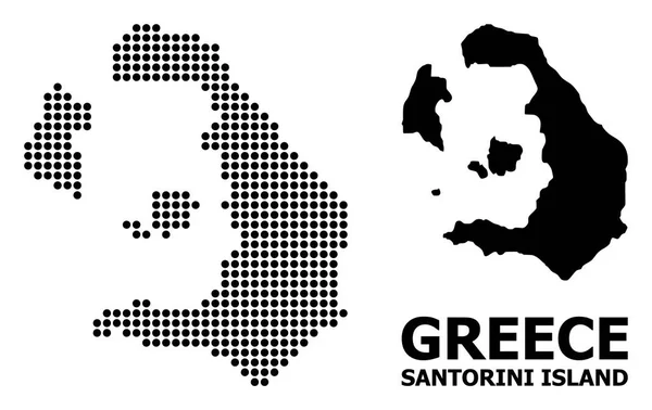 Santorini Adası Nokta Mozaik Haritası