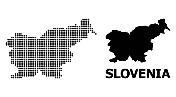 Pixelige Mosaikkarte von Slowenien — Stockvektor