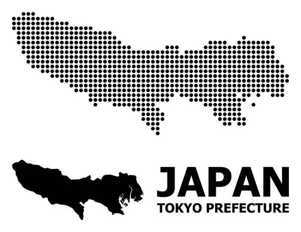東京都のピクセルモザイクマップ — ストックベクタ