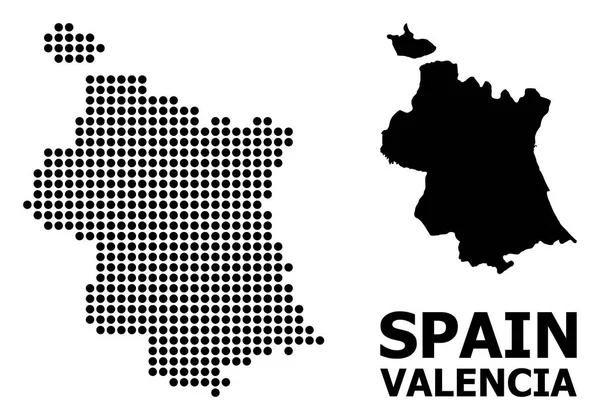 Pixel Pattern Térkép Valencia tartomány — Stock Vector
