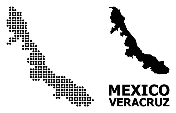 Pixelated Pattern Mapa del estado de Veracruz — Vector de stock