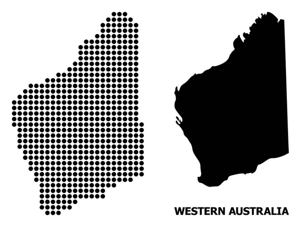 Nyugat-Ausztrália, pöttyös mozaik Térkép — Stock Vector