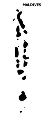 Vektör düz harita Maldivler adı ile