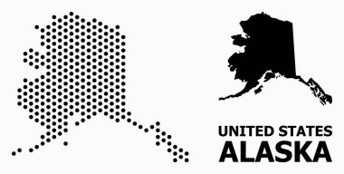 Alaska Eyaleti Pikselli Mozaik Haritası