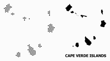 Cape Verde Adaları Piksel Mozaik Haritası