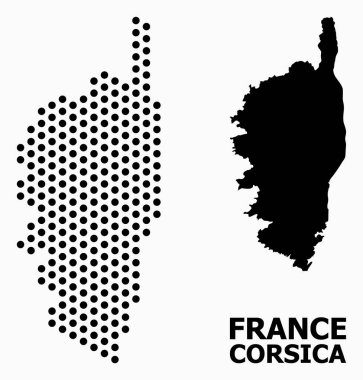 Pixel Pattern Map of Corsica clipart