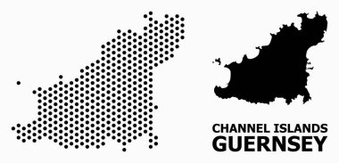 Guernsey Adası Pikselli Desen Haritası