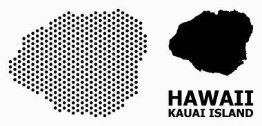 Kauai Adası Nokta Mozaik Haritası