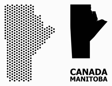 Manitoba Eyaleti Piksel Mozaik Haritası