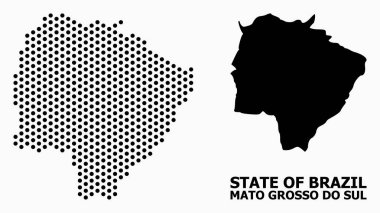 Mato Grosso Do Sul State Noktalı Mozaik Haritası