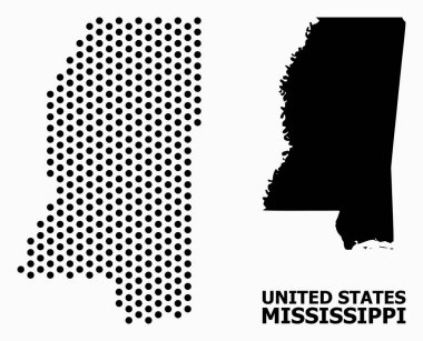 Pixelated Pattern Map of Mississippi State clipart