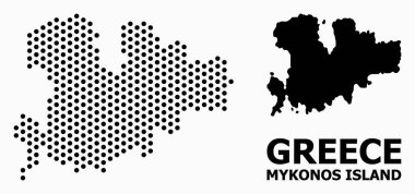 Mikonos Adası Noktalı Desen Haritası