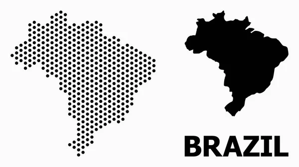 Pixelated Mosaico Mappa del Brasile — Vettoriale Stock