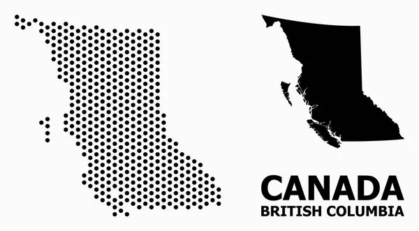 Mapa mosaico pontilhado da província da Colúmbia Britânica — Vetor de Stock