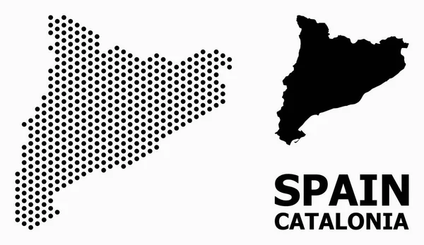 Dot Mosaic Map of Catalonia — Stock Vector