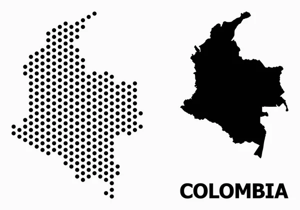 Mosaico punteado Mapa de Colombia — Vector de stock