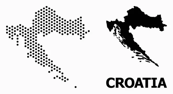 Hırvatistan Noktalı Desen Haritası — Stok Vektör