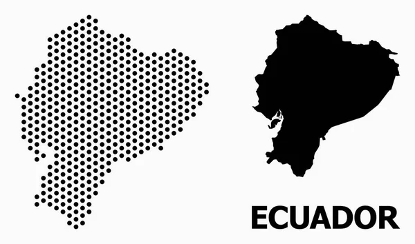 Carte mosaïque pointillée de l'Équateur — Image vectorielle