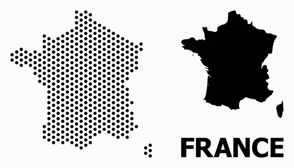 Gepunktete Mosaikkarte von Frankreich — Stockvektor