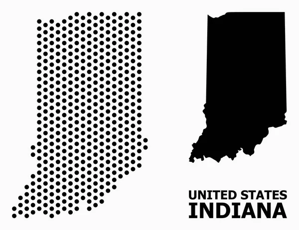 Pixel Mosaic Mapa del estado de Indiana — Vector de stock