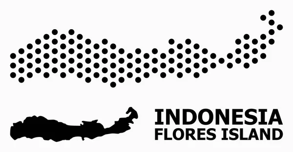 Peta Pola Dot Indonesia - Pulau Flores - Stok Vektor