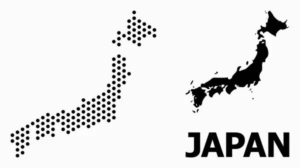 Mapa s tečkou v Japonsku — Stockový vektor