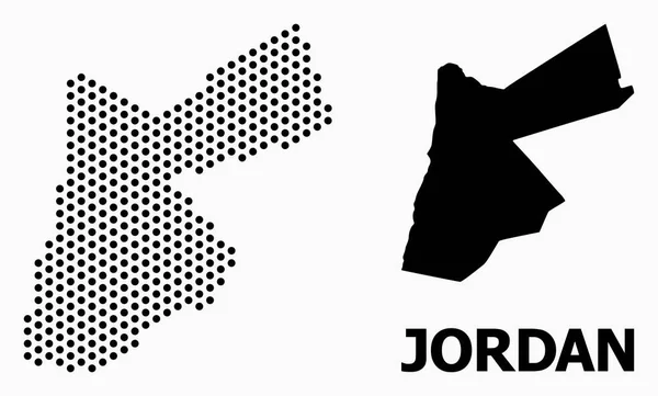 ヨルダンのドットモザイクマップ — ストックベクタ