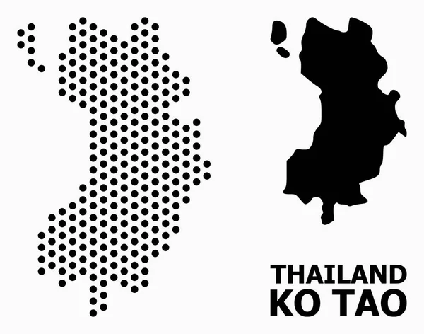 Dot Mosaic Map of Ko Tao — Stock Vector