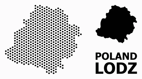 Prickig mönster karta över Lodz provins — Stock vektor