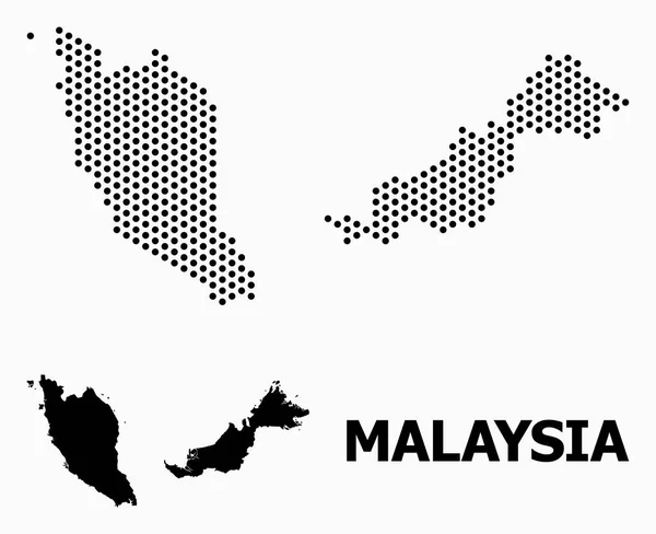 Malezya Piksel Mozaik Haritası — Stok Vektör