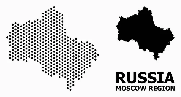 Punktmönster karta över Moskvas region — Stock vektor